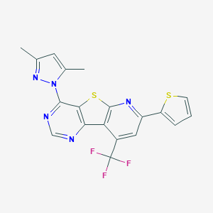 molecular formula C19H12F3N5S2 B289931 4-(3,5-dimethyl-1H-pyrazol-1-yl)-7-(2-thienyl)-9-(trifluoromethyl)pyrido[3',2':4,5]thieno[3,2-d]pyrimidine 