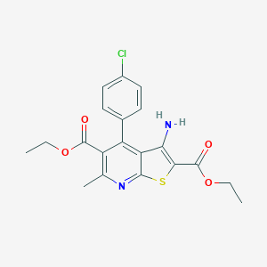 molecular formula C20H19ClN2O4S B289932 Diethyl 3-amino-4-(4-chlorophenyl)-6-methylthieno[2,3-b]pyridine-2,5-dicarboxylate 