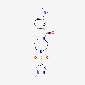 B2899324 (3-(dimethylamino)phenyl)(4-((1-methyl-1H-pyrazol-4-yl)sulfonyl)-1,4-diazepan-1-yl)methanone CAS No. 2034245-13-9