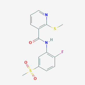 B2899335 N-(2-fluoro-5-methanesulfonylphenyl)-2-(methylsulfanyl)pyridine-3-carboxamide CAS No. 1147510-32-4