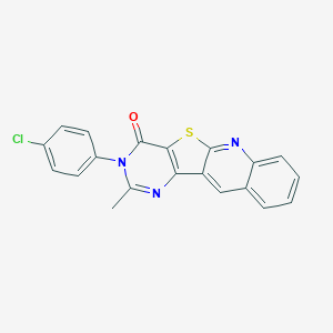 molecular formula C20H12ClN3OS B289934 3-(4-chlorophenyl)-2-methylpyrimido[4',5':4,5]thieno[2,3-b]quinolin-4(3H)-one 