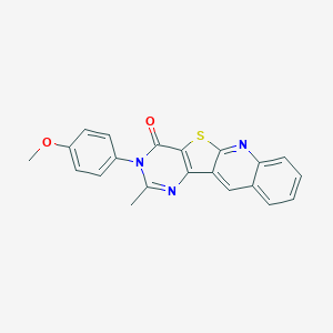 molecular formula C21H15N3O2S B289935 3-(4-methoxyphenyl)-2-methylpyrimido[4',5':4,5]thieno[2,3-b]quinolin-4(3H)-one 