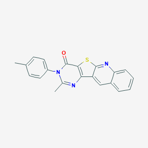 molecular formula C21H15N3OS B289936 2-methyl-3-(4-methylphenyl)pyrimido[4',5':4,5]thieno[2,3-b]quinolin-4(3H)-one 