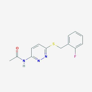 N-(6-((2-fluorobenzyl)thio)pyridazin-3-yl)acetamide