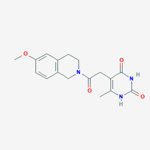 molecular formula C17H19N3O4 B2899362 5-(2-(6-methoxy-3,4-dihydroisoquinolin-2(1H)-yl)-2-oxoethyl)-6-methylpyrimidine-2,4(1H,3H)-dione CAS No. 1203331-67-2