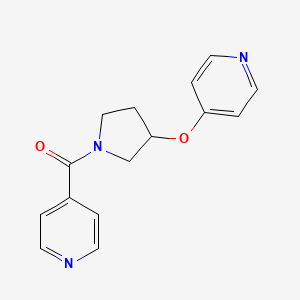 molecular formula C15H15N3O2 B2899363 Pyridin-4-yl(3-(pyridin-4-yloxy)pyrrolidin-1-yl)methanone CAS No. 2034446-47-2