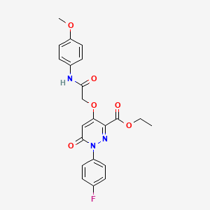 Ethyl 1-(4-fluorophenyl)-4-(2-((4-methoxyphenyl)amino)-2-oxoethoxy)-6-oxo-1,6-dihydropyridazine-3-carboxylate