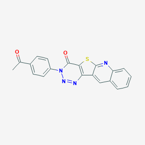 molecular formula C20H12N4O2S B289937 3-(4-acetylphenyl)[1,2,3]triazino[4',5':4,5]thieno[2,3-b]quinolin-4(3H)-one 