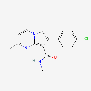 molecular formula C17H16ClN3O B2899373 7-(4-chlorophenyl)-N,2,4-trimethylpyrrolo[1,2-a]pyrimidine-8-carboxamide CAS No. 338406-57-8