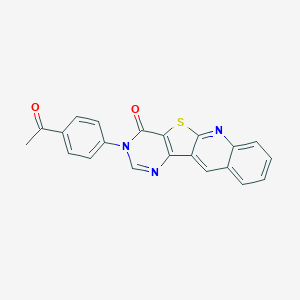 molecular formula C21H13N3O2S B289938 3-(4-acetylphenyl)pyrimido[4',5':4,5]thieno[2,3-b]quinolin-4(3H)-one 