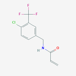 molecular formula C11H9ClF3NO B2899380 N-[[4-chloro-3-(trifluoromethyl)phenyl]methyl]prop-2-enamide CAS No. 2411293-95-1