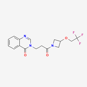 molecular formula C16H16F3N3O3 B2899384 3-(3-oxo-3-(3-(2,2,2-trifluoroethoxy)azetidin-1-yl)propyl)quinazolin-4(3H)-one CAS No. 2034246-66-5