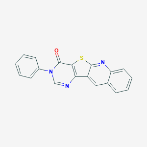 molecular formula C19H11N3OS B289939 14-Phenyl-17-thia-2,12,14-triazatetracyclo[8.7.0.03,8.011,16]heptadeca-1,3,5,7,9,11(16),12-heptaen-15-one 
