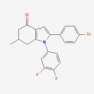 B2899395 1-(3,4-Difluorophenyl)-2-(4-bromophenyl)-6-methyl-5,6,7-trihydroindol-4-one CAS No. 1024200-15-4