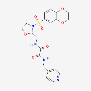 N1-((3-((2,3-dihydrobenzo[b][1,4]dioxin-6-yl)sulfonyl)oxazolidin-2-yl)methyl)-N2-(pyridin-4-ylmethyl)oxalamide