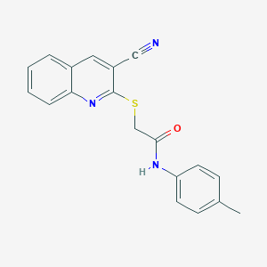 2-[(3-cyano-2-quinolinyl)sulfanyl]-N-(4-methylphenyl)acetamide