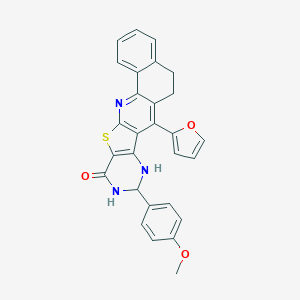 7-(2-furyl)-9-(4-methoxyphenyl)-5,6,9,10-tetrahydrobenzo[h]pyrimido[4',5':4,5]thieno[2,3-b]quinolin-11(8H)-one