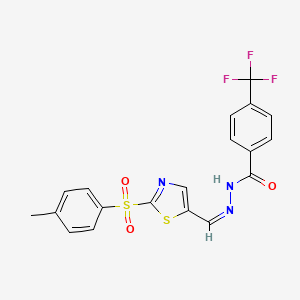 N-[(Z)-[2-(4-methylphenyl)sulfonyl-1,3-thiazol-5-yl]methylideneamino]-4-(trifluoromethyl)benzamide