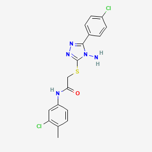 2-{[4-amino-5-(4-chlorophenyl)-4H-1,2,4-triazol-3-yl]sulfanyl}-N-(3-chloro-4-methylphenyl)acetamide