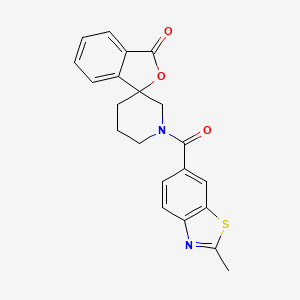 molecular formula C21H18N2O3S B2899451 1'-(2-methylbenzo[d]thiazole-6-carbonyl)-3H-spiro[isobenzofuran-1,3'-piperidin]-3-one CAS No. 1798029-54-5