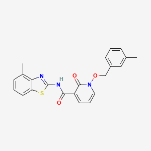 molecular formula C22H19N3O3S B2899469 N-(4-methyl-1,3-benzothiazol-2-yl)-1-[(3-methylphenyl)methoxy]-2-oxo-1,2-dihydropyridine-3-carboxamide CAS No. 852366-16-6