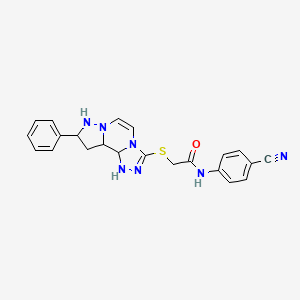 N-(4-cyanophenyl)-2-({11-phenyl-3,4,6,9,10-pentaazatricyclo[7.3.0.0^{2,6}]dodeca-1(12),2,4,7,10-pentaen-5-yl}sulfanyl)acetamide