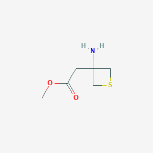 molecular formula C6H11NO2S B2899474 Methyl 2-(3-aminothietan-3-yl)acetate CAS No. 1552836-56-2