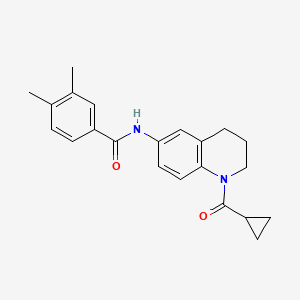 molecular formula C22H24N2O2 B2899480 N-[1-(cyclopropanecarbonyl)-3,4-dihydro-2H-quinolin-6-yl]-3,4-dimethylbenzamide CAS No. 941871-04-1