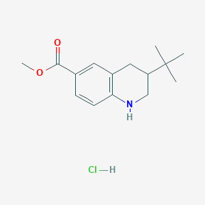 molecular formula C15H22ClNO2 B2899494 Methyl 3-tert-butyl-1,2,3,4-tetrahydroquinoline-6-carboxylate hydrochloride CAS No. 2172596-31-3