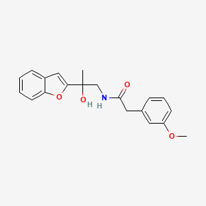 molecular formula C20H21NO4 B2899504 N-(2-(benzofuran-2-yl)-2-hydroxypropyl)-2-(3-methoxyphenyl)acetamide CAS No. 2034492-95-8