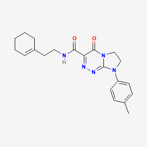 molecular formula C21H25N5O2 B2899506 N-(2-(cyclohex-1-en-1-yl)ethyl)-4-oxo-8-(p-tolyl)-4,6,7,8-tetrahydroimidazo[2,1-c][1,2,4]triazine-3-carboxamide CAS No. 946360-53-8