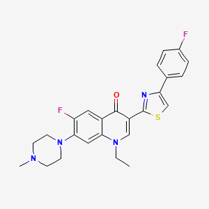 molecular formula C25H24F2N4OS B2899507 1-Ethyl-6-fluoro-3-[4-(4-fluorophenyl)-1,3-thiazol-2-yl]-7-(4-methylpiperazin-1-yl)-1,4-dihydroquinolin-4-one CAS No. 2310144-05-7