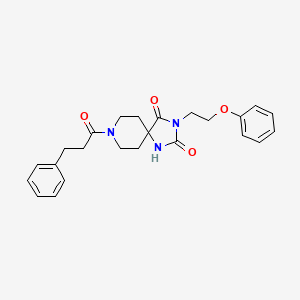molecular formula C24H27N3O4 B2899508 3-(2-Phenoxyethyl)-8-(3-phenylpropanoyl)-1,3,8-triazaspiro[4.5]decane-2,4-dione CAS No. 1021127-08-1