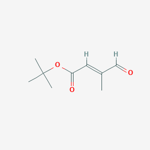 molecular formula C9H14O3 B2899513 Tert-butyl (E)-3-methyl-4-oxobut-2-enoate CAS No. 1124378-87-5