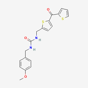molecular formula C19H18N2O3S2 B2899519 1-(4-Methoxybenzyl)-3-((5-(thiophene-2-carbonyl)thiophen-2-yl)methyl)urea CAS No. 1421456-95-2