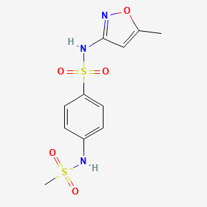 molecular formula C11H13N3O5S2 B2899521 4-(methanesulfonamido)-N-(5-methyl-1,2-oxazol-3-yl)benzenesulfonamide CAS No. 795287-23-9