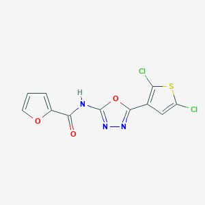 N-(5-(2,5-dichlorothiophen-3-yl)-1,3,4-oxadiazol-2-yl)furan-2-carboxamide
