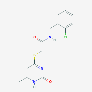 molecular formula C14H14ClN3O2S B2899525 N-[(2-chlorophenyl)methyl]-2-[(6-methyl-2-oxo-1H-pyrimidin-4-yl)sulfanyl]acetamide CAS No. 905665-72-7
