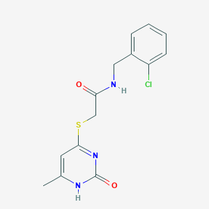 molecular formula C14H14ClN3O2S B2899525 N~1~-(2-CHLOROBENZYL)-2-[(6-METHYL-2-OXO-1,2-DIHYDRO-4-PYRIMIDINYL)SULFANYL]ACETAMIDE CAS No. 905665-72-7