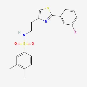 molecular formula C19H19FN2O2S2 B2899527 N-(2-(2-(3-fluorophenyl)thiazol-4-yl)ethyl)-3,4-dimethylbenzenesulfonamide CAS No. 946329-02-8