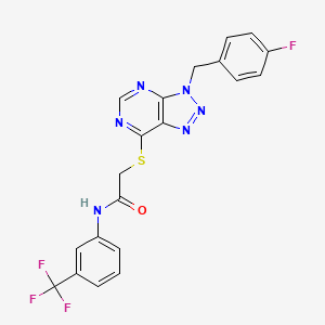 molecular formula C20H14F4N6OS B2899537 2-((3-(4-fluorobenzyl)-3H-[1,2,3]triazolo[4,5-d]pyrimidin-7-yl)thio)-N-(3-(trifluoromethyl)phenyl)acetamide CAS No. 863457-87-8