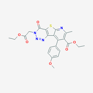 Ethyl 3-(2-ethoxy-2-oxoethyl)-9-(4-methoxyphenyl)-7-methyl-4-oxo-3,4-dihydropyrido[3',2':4,5]thieno[3,2-d][1,2,3]triazine-8-carboxylate