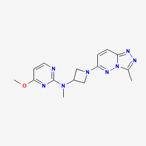 molecular formula C15H18N8O B2899545 4-methoxy-N-methyl-N-(1-{3-methyl-[1,2,4]triazolo[4,3-b]pyridazin-6-yl}azetidin-3-yl)pyrimidin-2-amine CAS No. 2197895-53-5