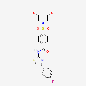 molecular formula C22H24FN3O5S2 B2899546 4-[bis(2-methoxyethyl)sulfamoyl]-N-[4-(4-fluorophenyl)-1,3-thiazol-2-yl]benzamide CAS No. 328539-82-8