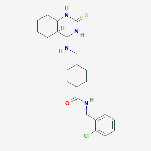 molecular formula C23H25ClN4OS B2899547 N-[(2-chlorophenyl)methyl]-4-{[(2-sulfanylidene-1,2-dihydroquinazolin-4-yl)amino]methyl}cyclohexane-1-carboxamide CAS No. 689265-92-7