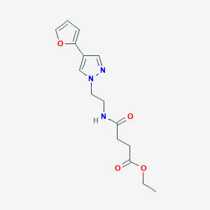 ethyl 4-((2-(4-(furan-2-yl)-1H-pyrazol-1-yl)ethyl)amino)-4-oxobutanoate