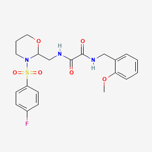 N1-((3-((4-fluorophenyl)sulfonyl)-1,3-oxazinan-2-yl)methyl)-N2-(2-methoxybenzyl)oxalamide