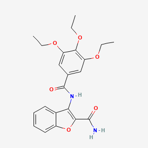 molecular formula C22H24N2O6 B2899558 3-(3,4,5-Triethoxybenzamido)benzofuran-2-carboxamide CAS No. 477295-26-4