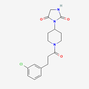 molecular formula C17H20ClN3O3 B2899563 3-(1-(3-(3-Chlorophenyl)propanoyl)piperidin-4-yl)imidazolidine-2,4-dione CAS No. 2189498-08-4