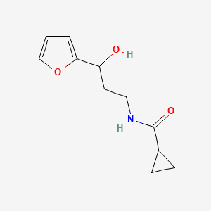 N-(3-(furan-2-yl)-3-hydroxypropyl)cyclopropanecarboxamide